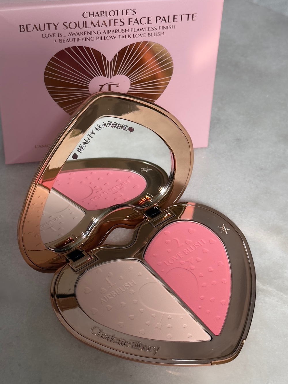 Charlotte Tilbury Pink Heart Face Palette — Light & Bright Pink Blush Duo